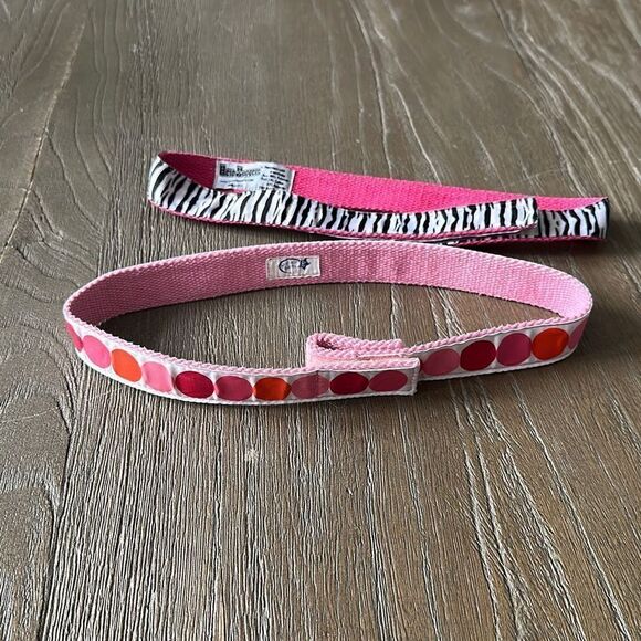 Myself belts girls 25” - zebra pink polka dots- hero huggers - easy - fabric rib - Picture 1 of 4